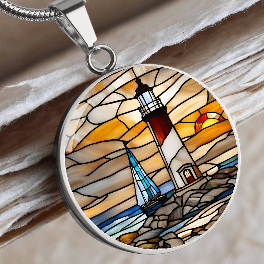 Personalized Lighthouse Pendant Necklace