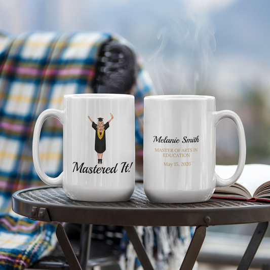 Personalized Masters Degree Graduation Mug-[Heartfelt Family Gift]