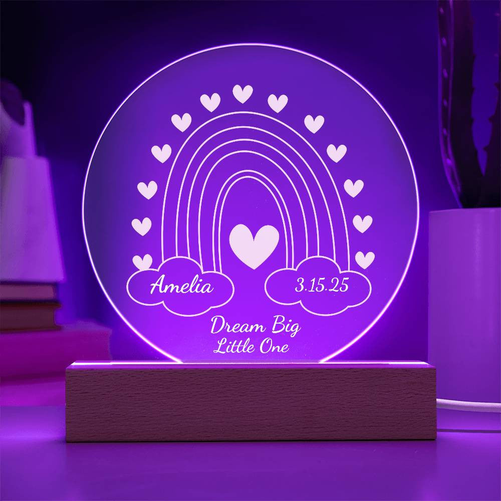 Rainbow Baby  Name Night light-[Heartfelt Family Gift]