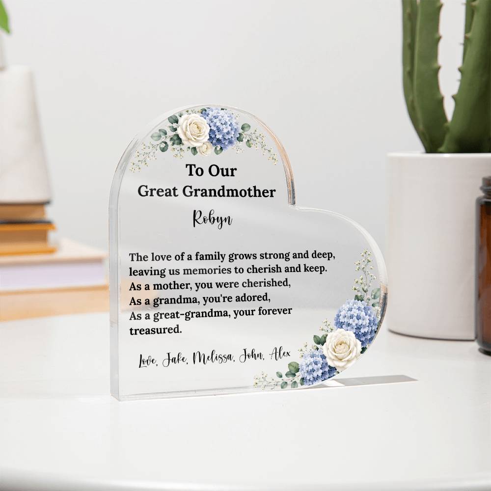 Grandmother Heart Plaque Gift