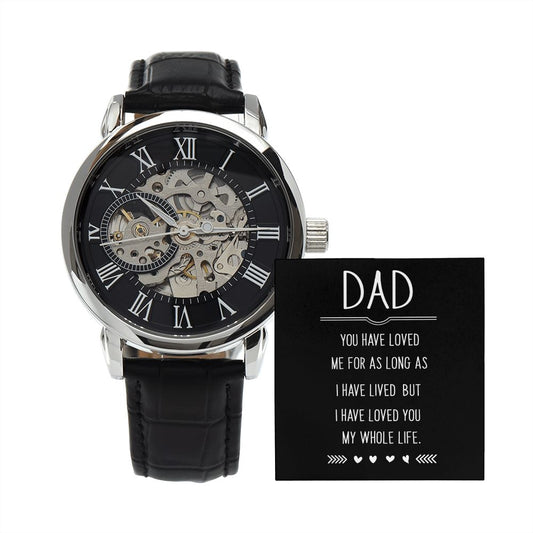 Dad Loved Men's Openwork Watch with Lighted Gift Box-[Heartfelt Family Gift]