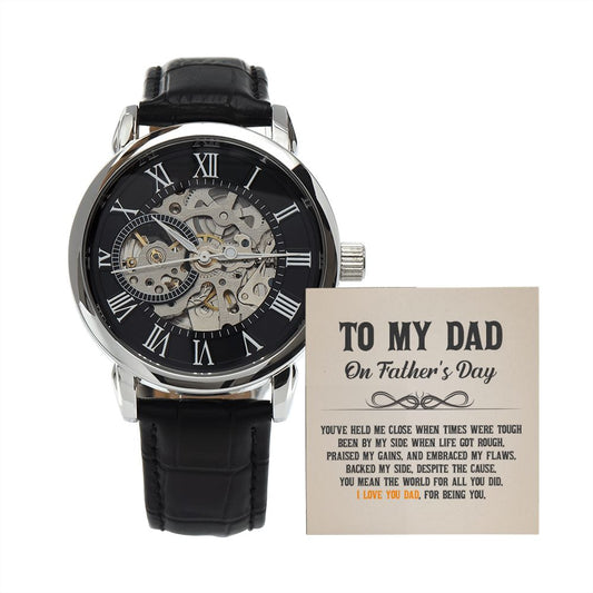 Dad Men's Openwork Watch with Lighted Gift Box-[Heartfelt Family Gift]