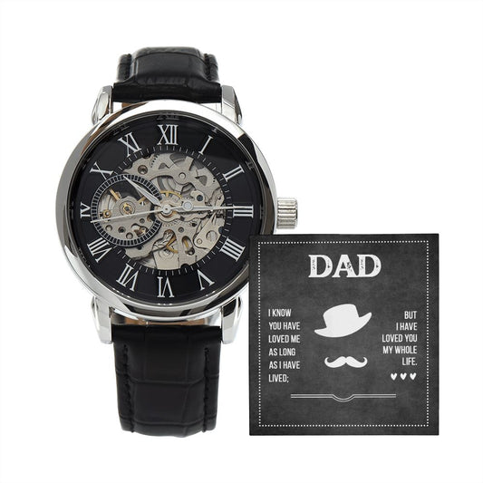 Dad Men's Openwork Watch with Lighted Gift Box-[Heartfelt Family Gift]
