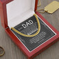 Dad My Hero Cuban Link Chain Necklace for Men-[Heartfelt Family Gift]