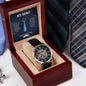 Dad My Hero Men's Openwork Watch with Lighted Gift Box-[Heartfelt Family Gift]