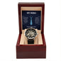 Dad My Hero Men's Openwork Watch with Lighted Gift Box-[Heartfelt Family Gift]