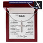 Dad Personalized Engaved Cross Necklace on Snake Chain-[Heartfelt Family Gift]