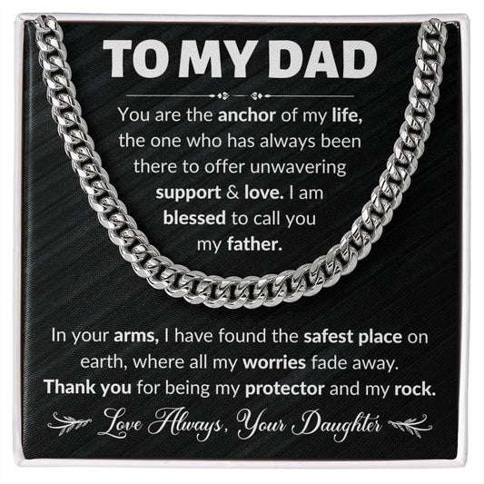 Dad You Are My Anchor Cuban Link Chain Necklace-[Heartfelt Family Gift]