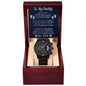 Daddy Expectant Father Gift Black Chronograph Watch-[Heartfelt Family Gift]