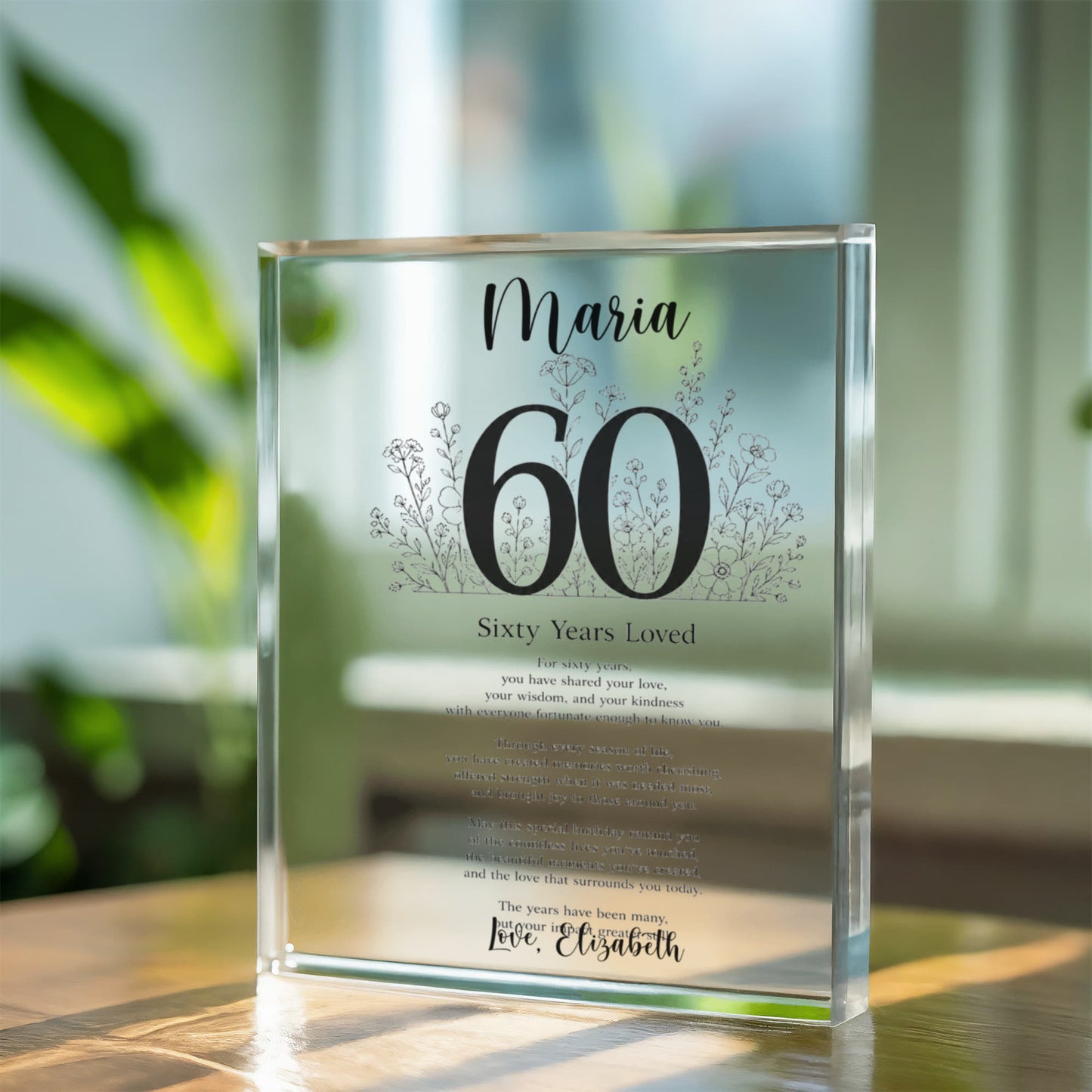 60th Birthday Plaque