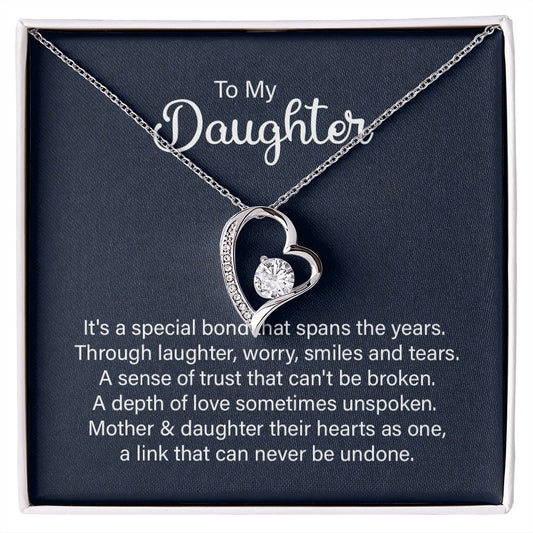 Daughter A Special Bond Heart Necklace Gift-[Heartfelt Family Gift]