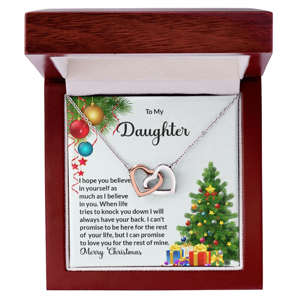 Daughter Christmas Interlocking Hearts Necklace-[Heartfelt Family Gift]