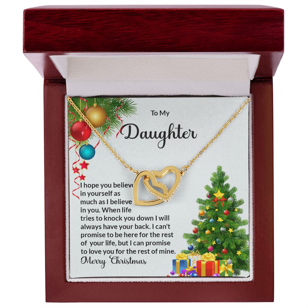 Daughter Christmas Interlocking Hearts Necklace-[Heartfelt Family Gift]