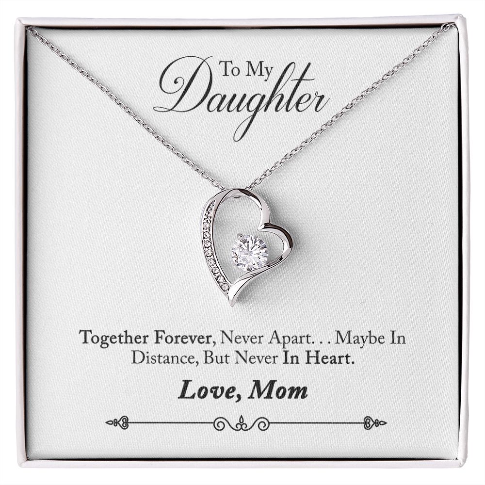 Daughter Distance Forever Love Heart Necklace-[Heartfelt Family Gift]