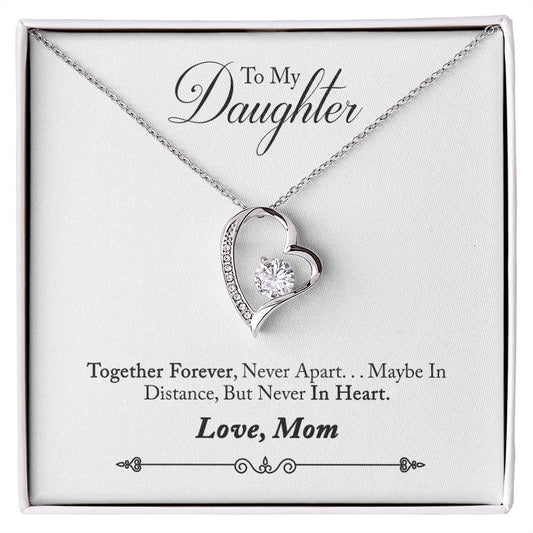 Daughter Distance Forever Love Heart Necklace-[Heartfelt Family Gift]