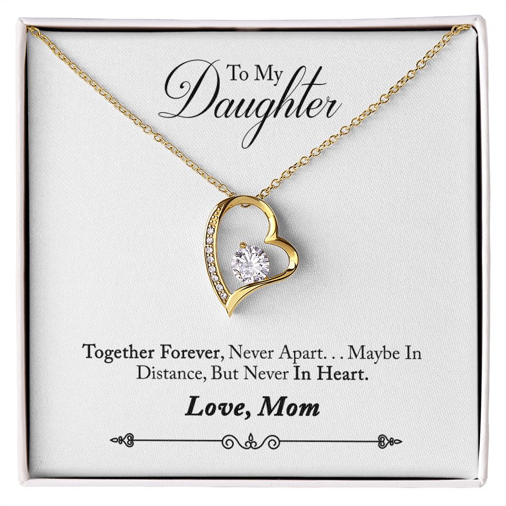 Daughter Distance Forever Love Heart Necklace-[Heartfelt Family Gift]
