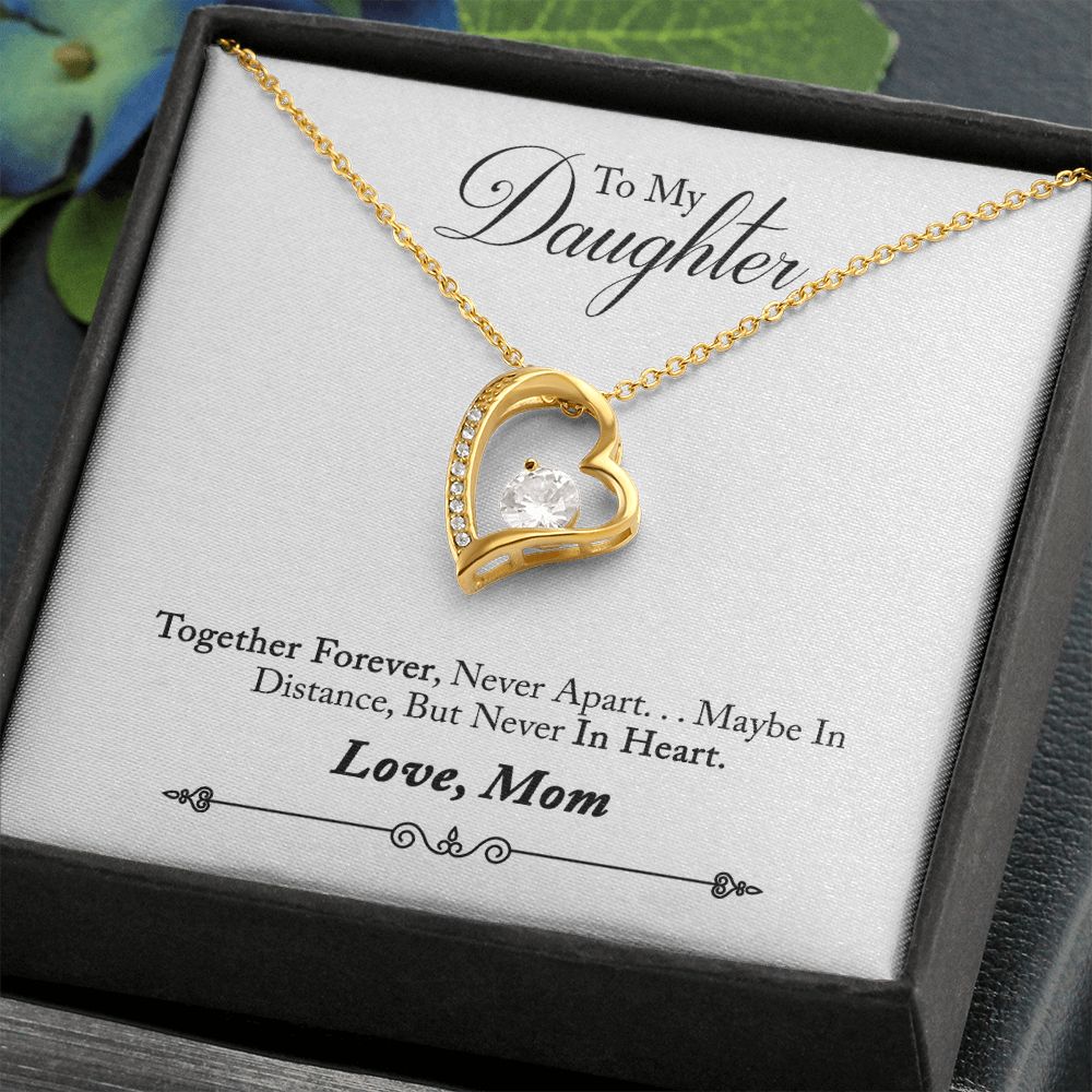 Daughter Distance Forever Love Heart Necklace-[Heartfelt Family Gift]
