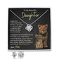 Daughter Enjoy The Ride Love Knot Necklace and Earring Gift Set-[Heartfelt Family Gift]