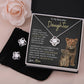Daughter Enjoy The Ride Love Knot Necklace and Earring Gift Set-[Heartfelt Family Gift]