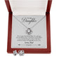 Daughter From Dad Love Knot Pendant Necklace and Earring Set-[Heartfelt Family Gift]