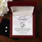 Daughter Heart Necklace and Earring Set-[Heartfelt Family Gift]