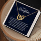 Daughter Hearts As One Interlocking Hearts Necklace Gift-[Heartfelt Family Gift]