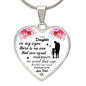 Daughter In My Eyes Heart Necklace Personalized Engraving-[Heartfelt Family Gift]