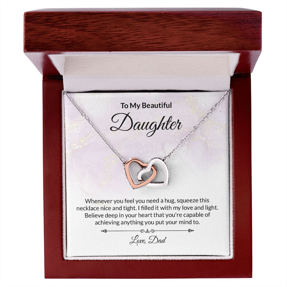 Daughter Interlocking Hearts Necklace-[Heartfelt Family Gift]