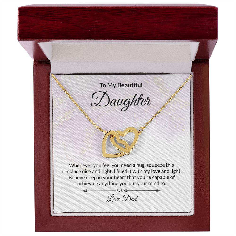 Daughter Interlocking Hearts Necklace-[Heartfelt Family Gift]