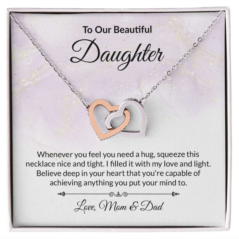Daughter Interlocking Hearts Necklace-[Heartfelt Family Gift]