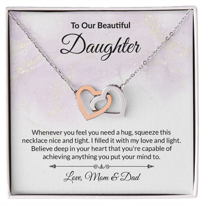Daughter Interlocking Hearts Necklace-[Heartfelt Family Gift]