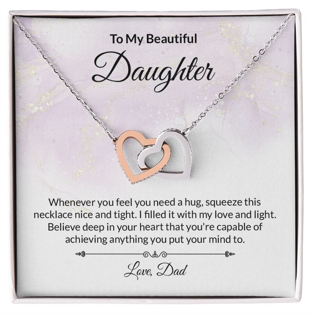 Daughter Interlocking Hearts Necklace-[Heartfelt Family Gift]