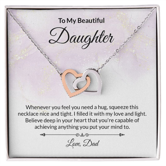 Daughter Interlocking Hearts Necklace-[Heartfelt Family Gift]