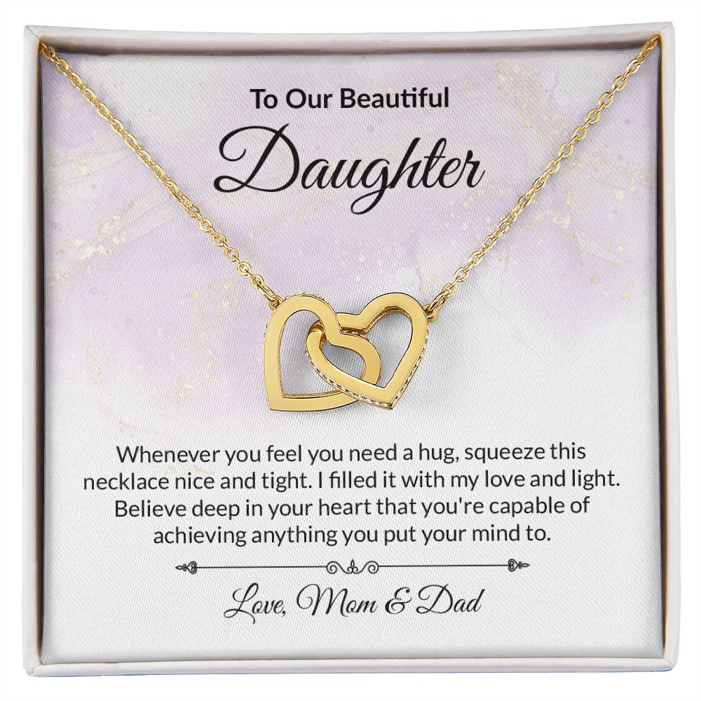 Daughter Interlocking Hearts Necklace-[Heartfelt Family Gift]