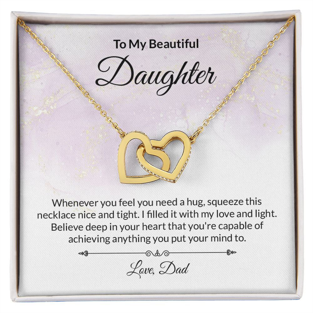 Daughter Interlocking Hearts Necklace-[Heartfelt Family Gift]