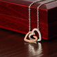 Daughter Merry Christmas Interlocking Hearts Necklace Gift-[Heartfelt Family Gift]
