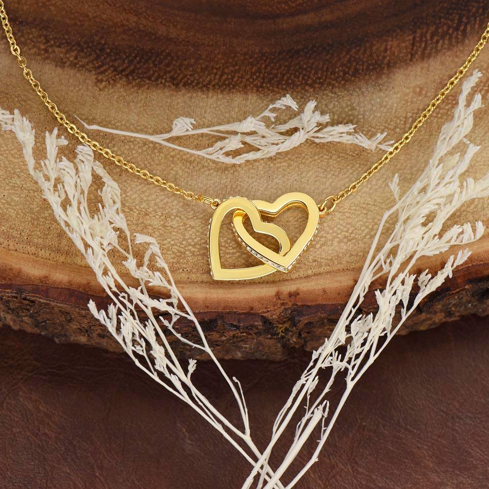Daughter Merry Christmas Interlocking Hearts Necklace Gift-[Heartfelt Family Gift]