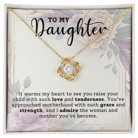 Daughter Motherhood Love Knot Necklace-[Heartfelt Family Gift]