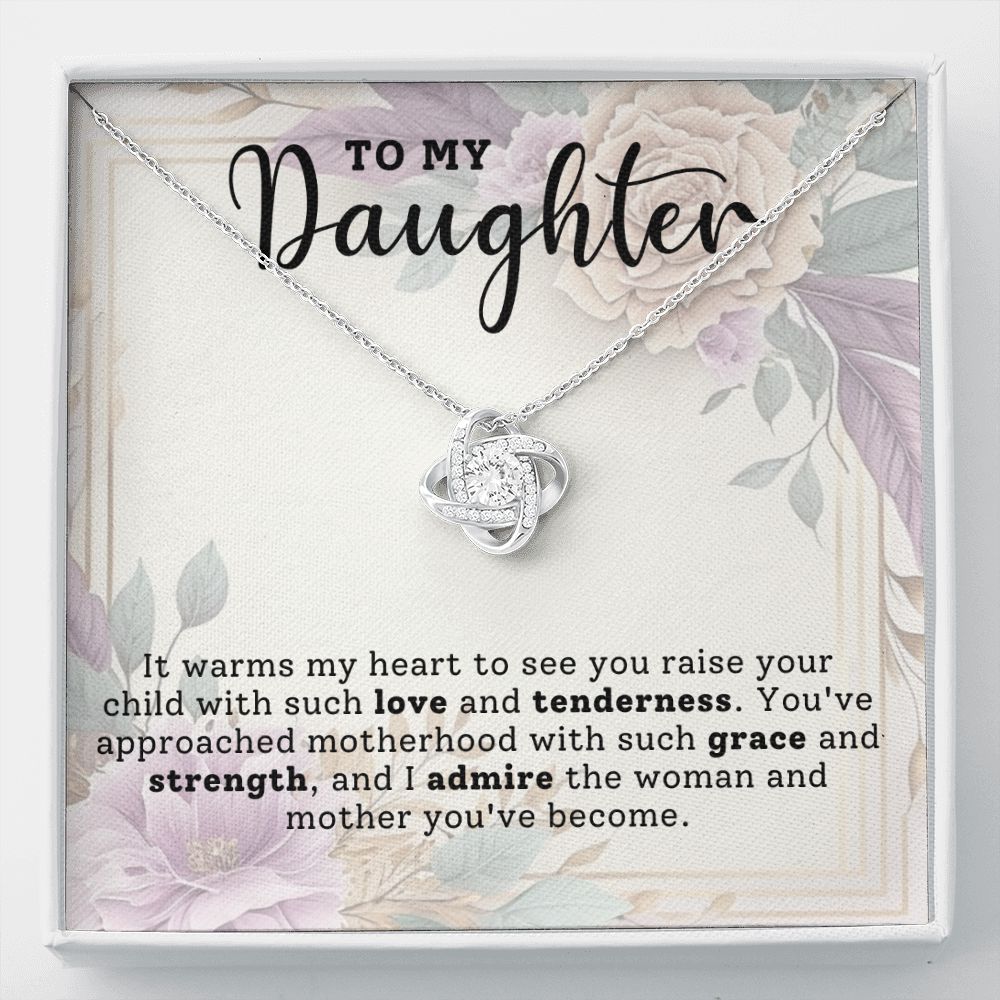 Daughter Motherhood Love Knot Necklace-[Heartfelt Family Gift]