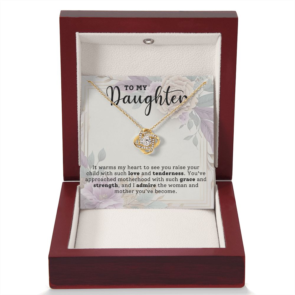 Daughter Motherhood Love Knot Necklace-[Heartfelt Family Gift]