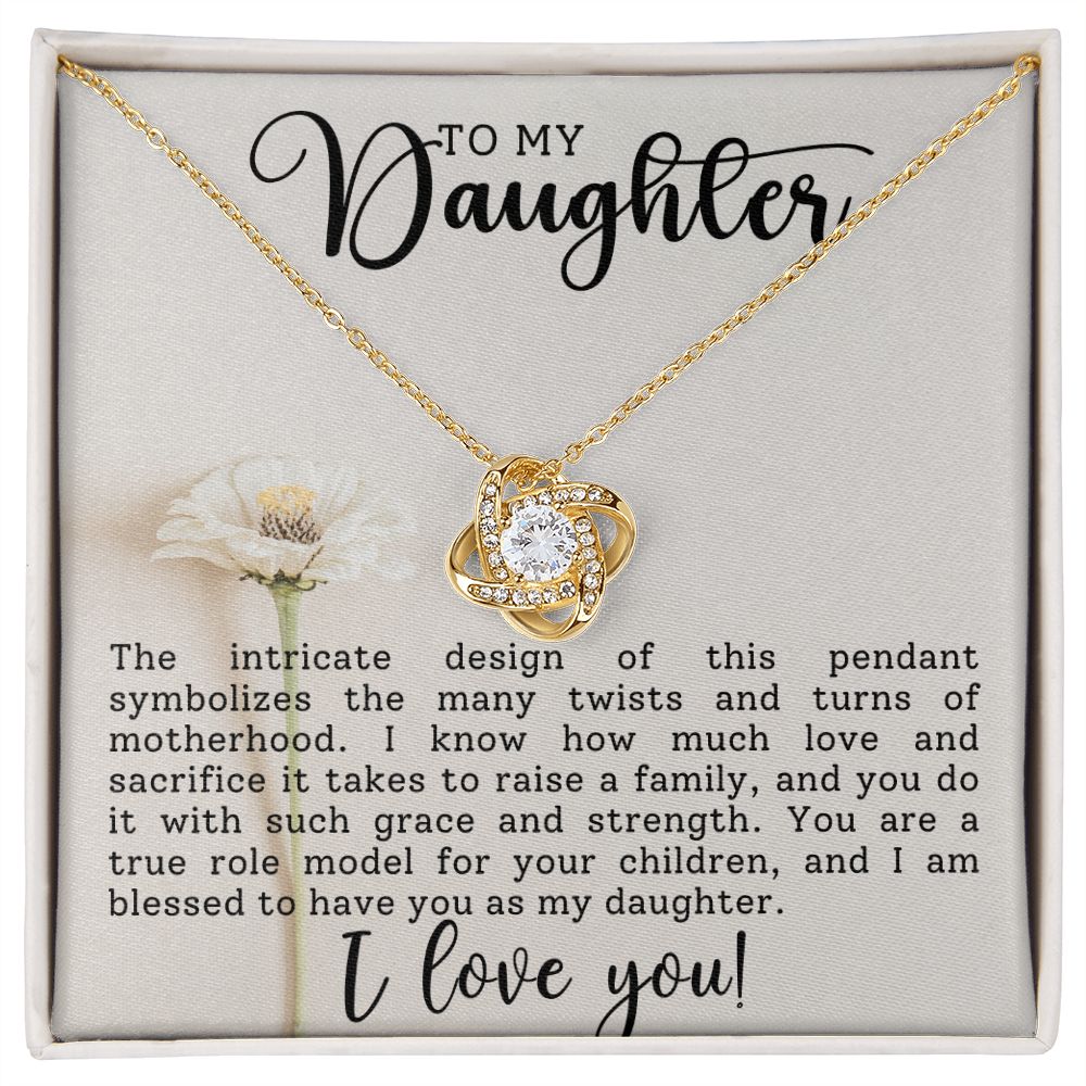 Daughter Motherhood Love Knot Necklace-[Heartfelt Family Gift]