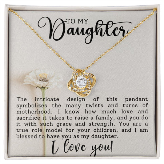 Daughter Motherhood Love Knot Necklace-[Heartfelt Family Gift]
