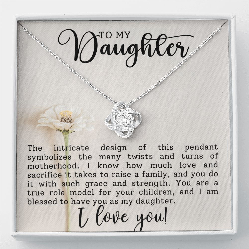Daughter Motherhood Love Knot Necklace-[Heartfelt Family Gift]