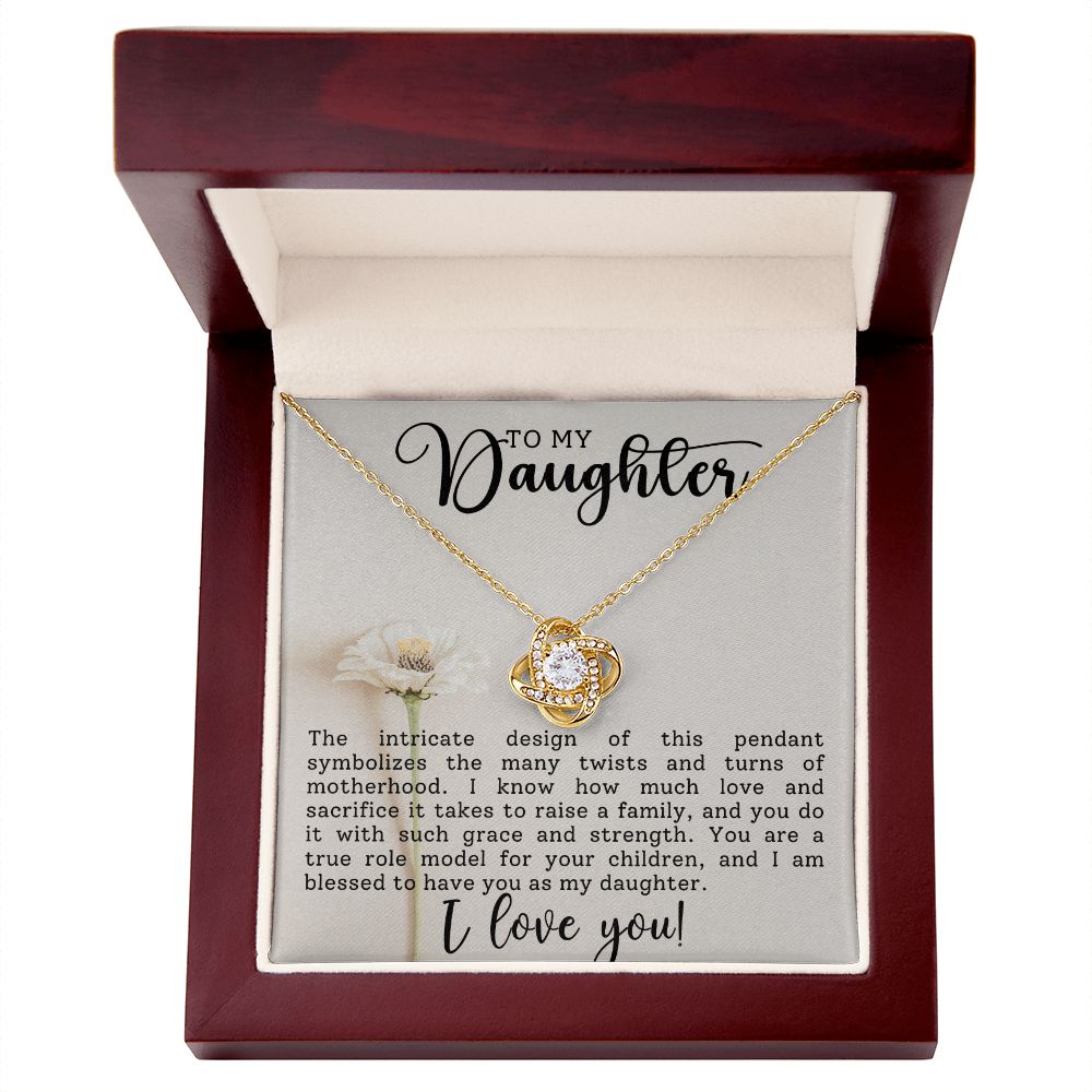 Daughter Motherhood Love Knot Necklace-[Heartfelt Family Gift]