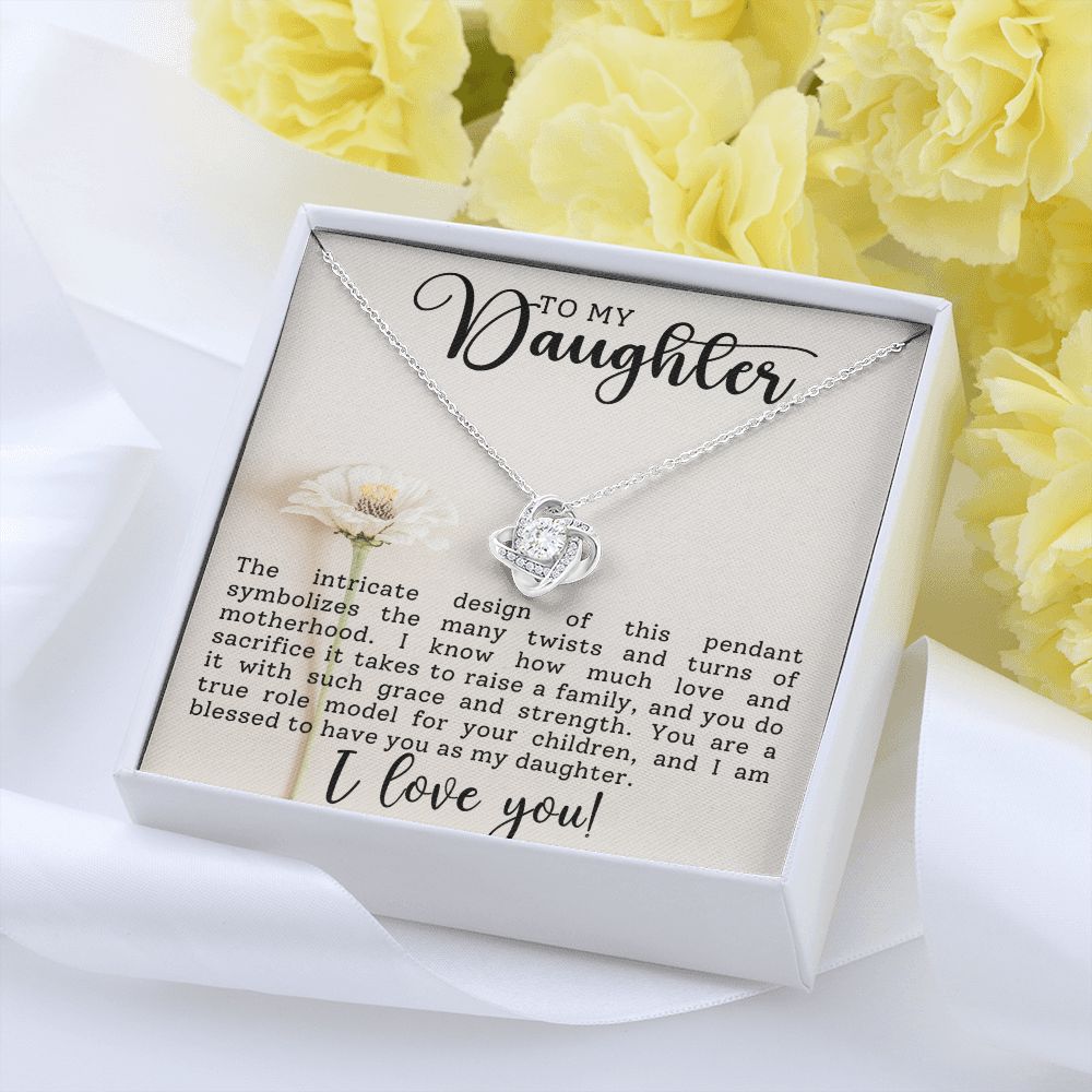 Daughter Motherhood Love Knot Necklace-[Heartfelt Family Gift]