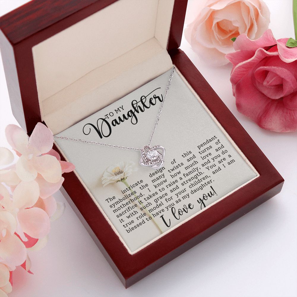 Daughter Motherhood Love Knot Necklace-[Heartfelt Family Gift]