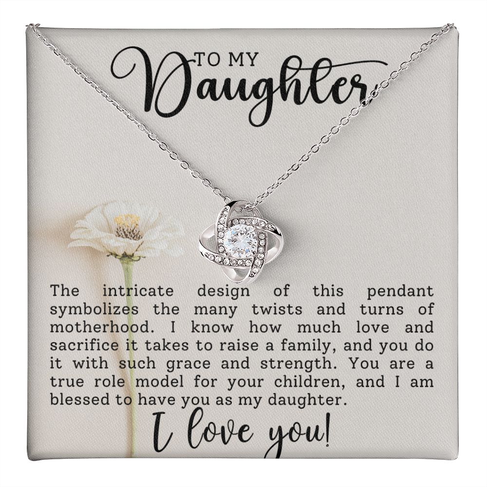 Daughter Motherhood Love Knot Necklace-[Heartfelt Family Gift]