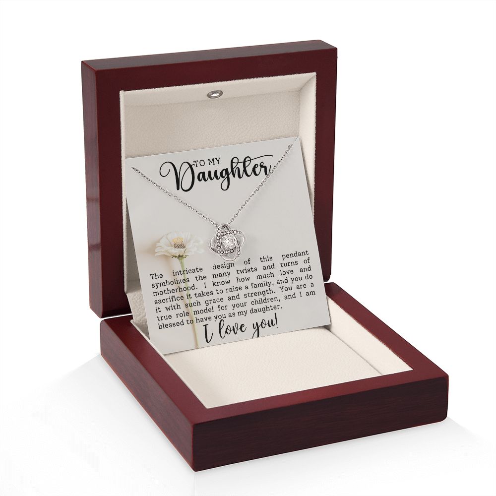 Daughter Motherhood Love Knot Necklace-[Heartfelt Family Gift]