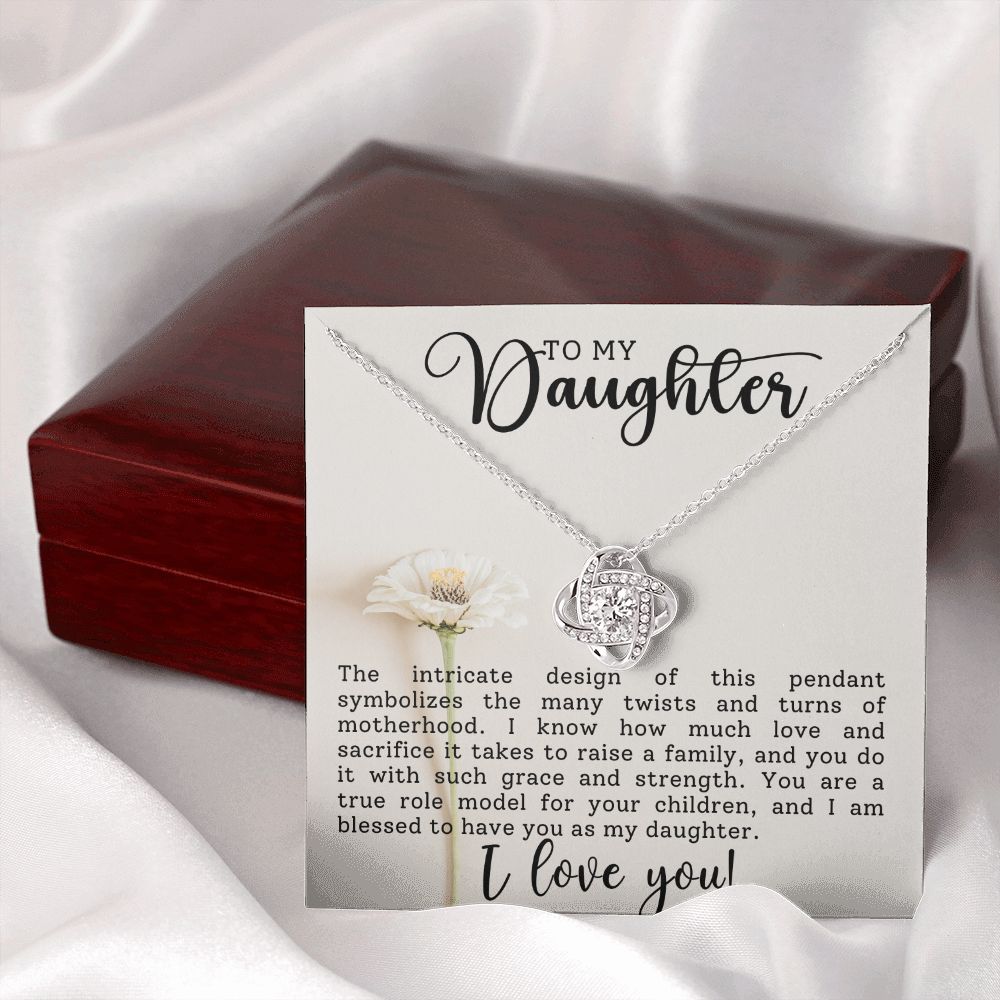 Daughter Motherhood Love Knot Necklace-[Heartfelt Family Gift]