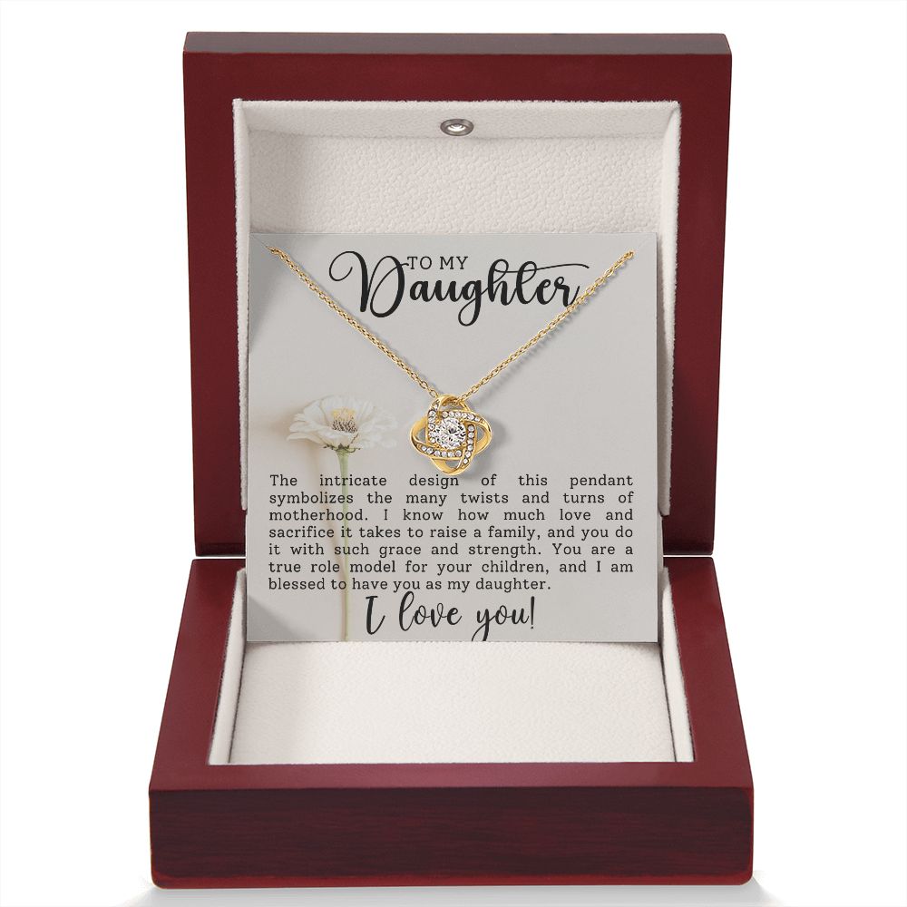 Daughter Motherhood Love Knot Necklace-[Heartfelt Family Gift]